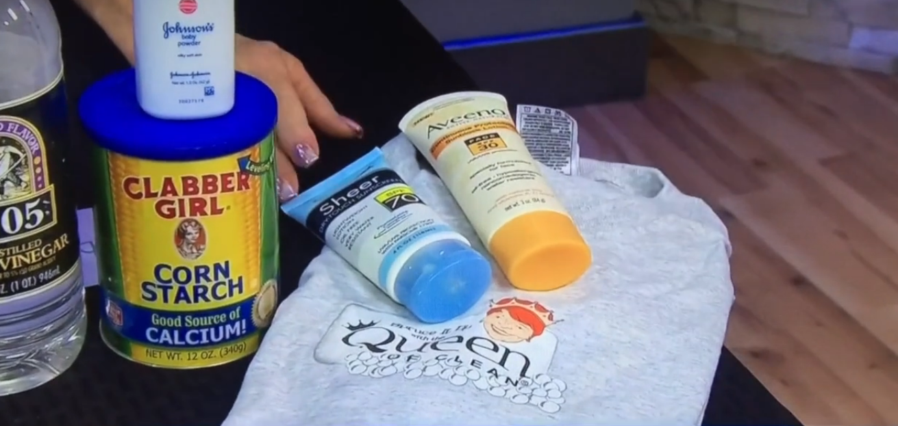 Removing Suntan Lotion Stains VIdeo As Seen on TV The Queen of Clean