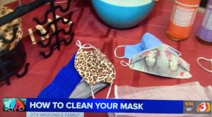 Cleaning fabric face masks